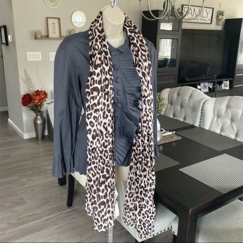 ✨ NEW Leopard Print Lightweight Scarf - Brown/Cream - Picture 2 of 8